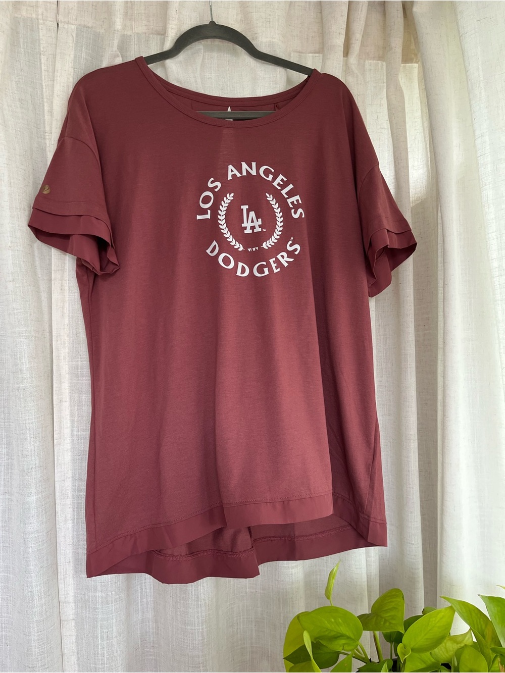 New Los Angeles Dodgers Short Sleeve Tee - Burgundy XL